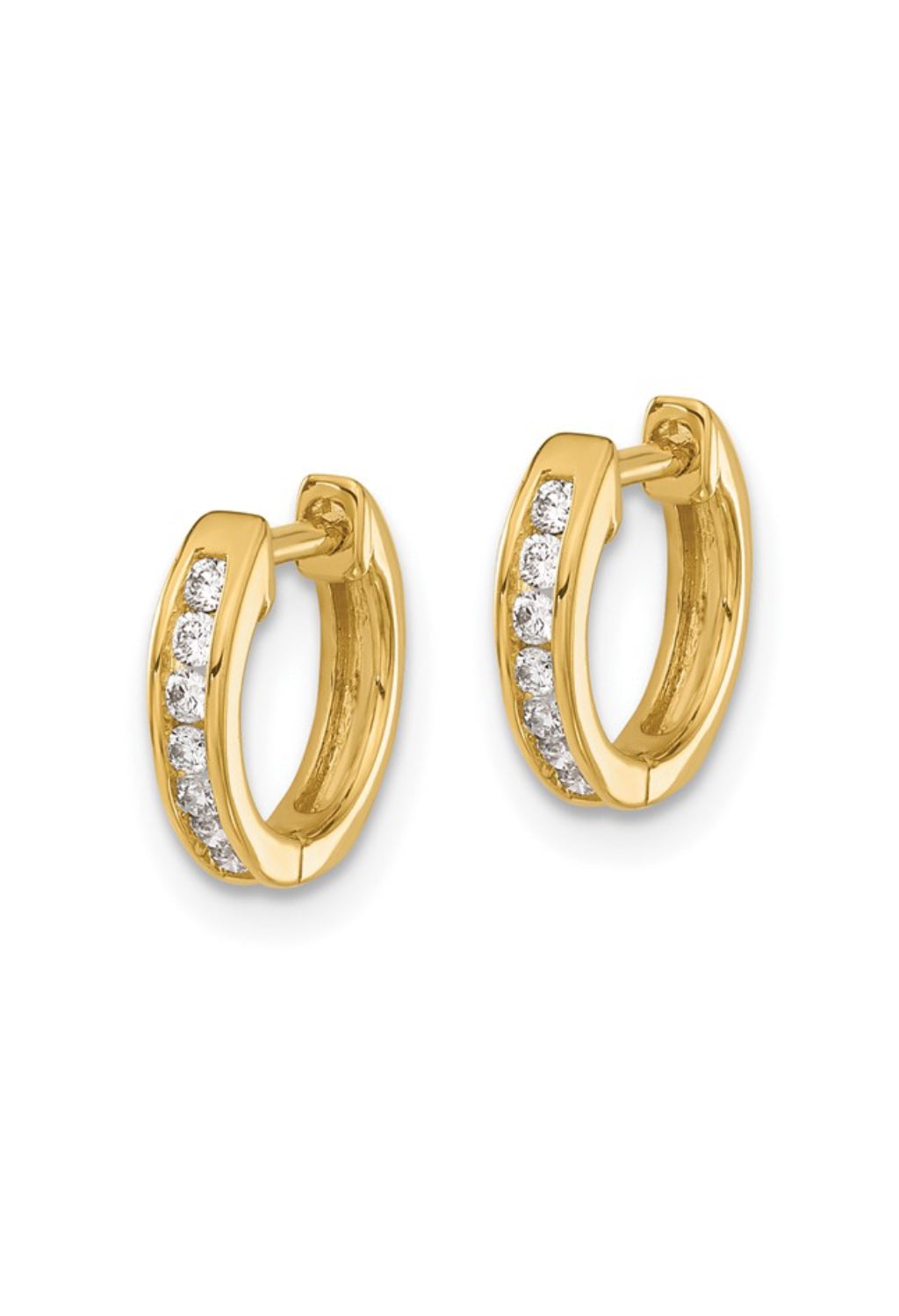 Yellow Gold Diamond Huggies
